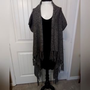 LONG SWEATER VEST with FRINGE/ TASSELS
